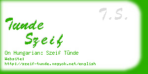 tunde szeif business card